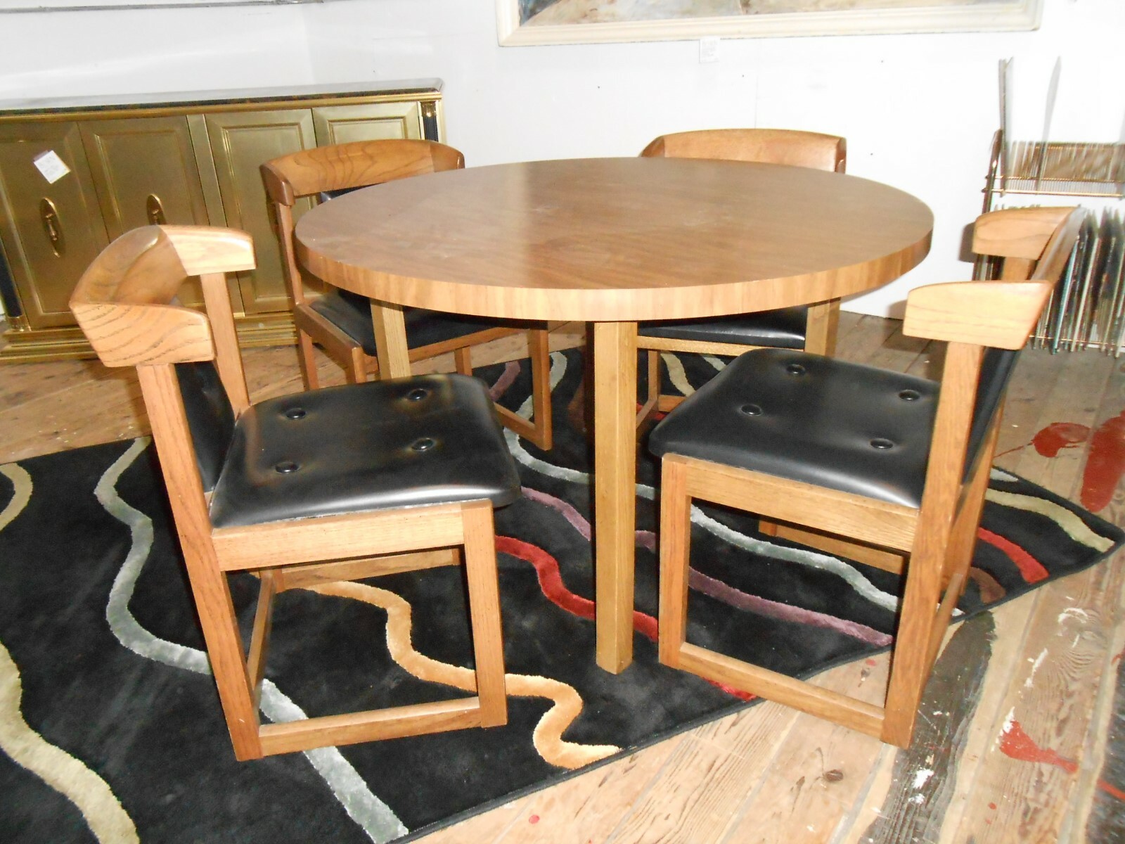 Mid Century Modern Dining Set MCM Table w/ 4 Chairs