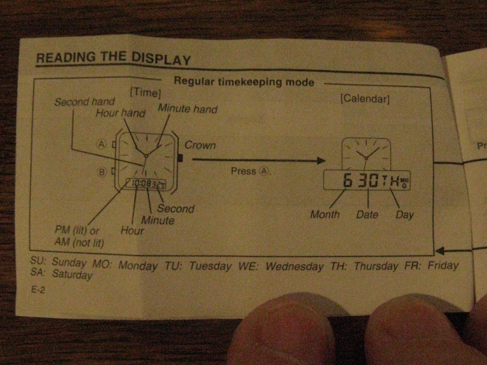 Instruction manual for CASIO watch--module no. 1302 1374 2701--EUC