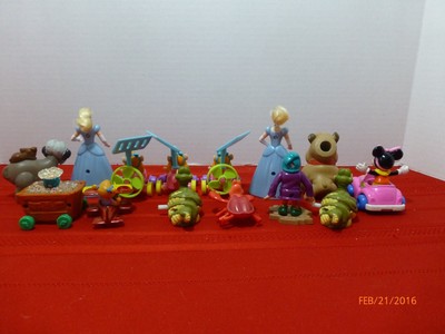 Vintage Disney PVC Cake Toppers Minnie Mouse Sebastian Jungle Book Dwarf Toys