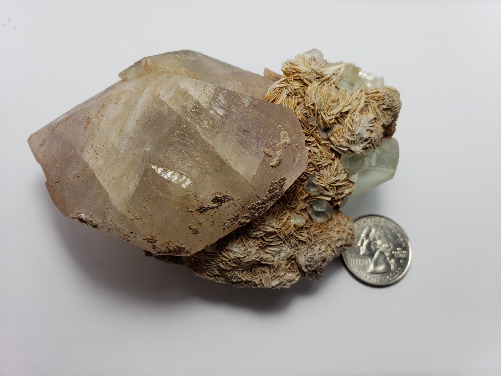 434g NEW Green Fluorite Barite Calcite Crystal Mineral Specimen Ontario,Canada