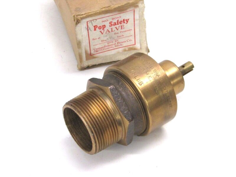 NOS! CONSOLIDATED BRASS 1-1/2" POP SAFETY RELIEF VALVE, 2010, MISSING HANDLE
