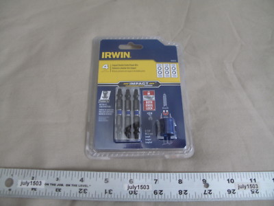 (1) NEW Irwin 4 pc Impact Double Ended Power Bits 1903515 T25 Torx Star  
