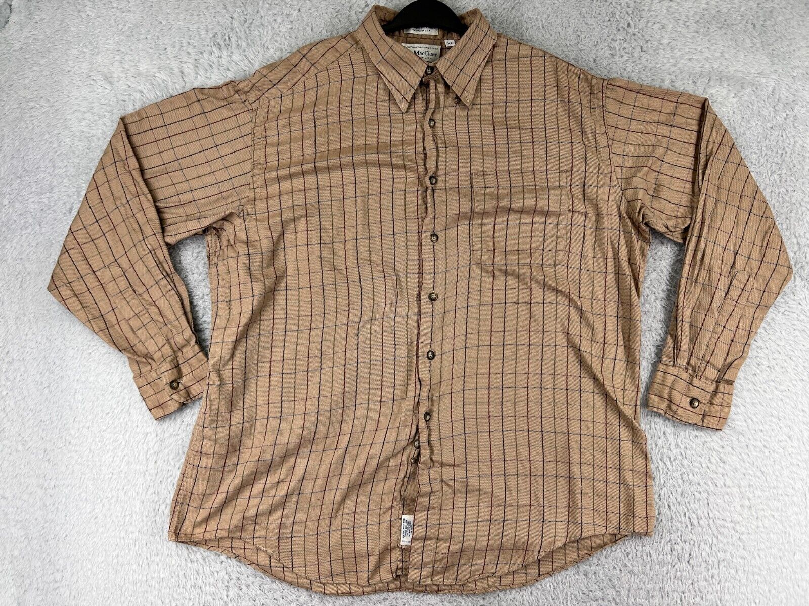 VINTAGE FA MacCluer Shirt Men Extra Large Beige Button Up VINTAGE FA MacCluer Shirt Men Extra Large Beige Button Up