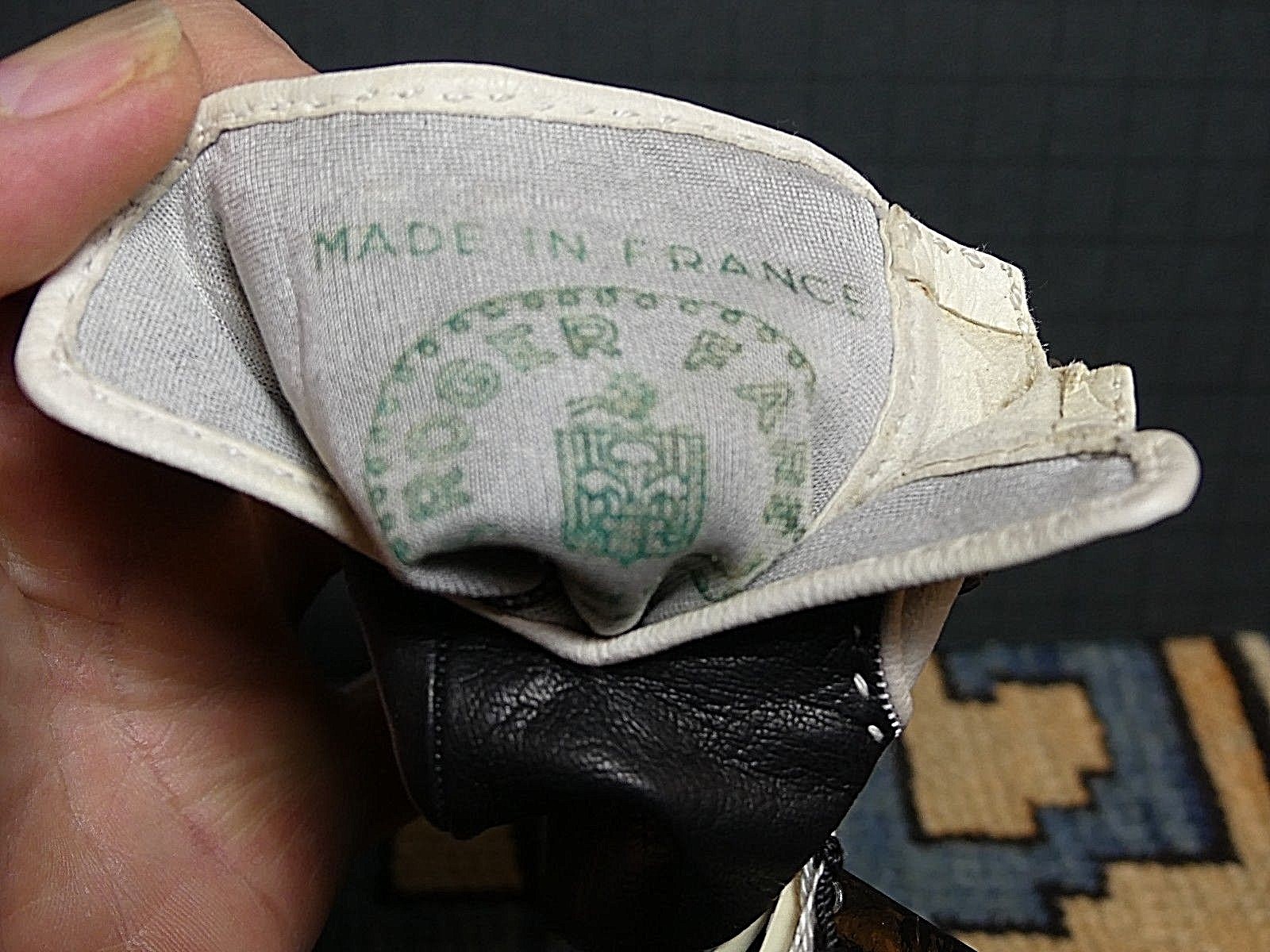 Vintage Roger Fare' Paris France Black/White Cabretta Handmade Dress Gloves XS