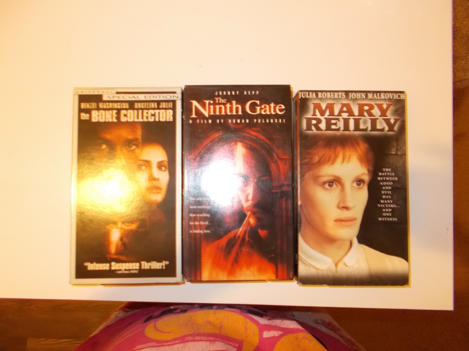 The Bone collector,Ninth Gate, Mary Reilly  VHS Tapes