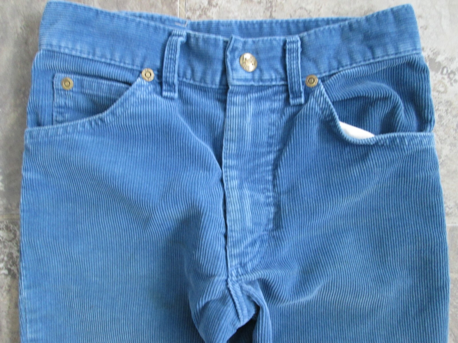 VTG LEE Pants Youth 10 REG 24x25 Blue Corduroy American Workers Union Boys Kids