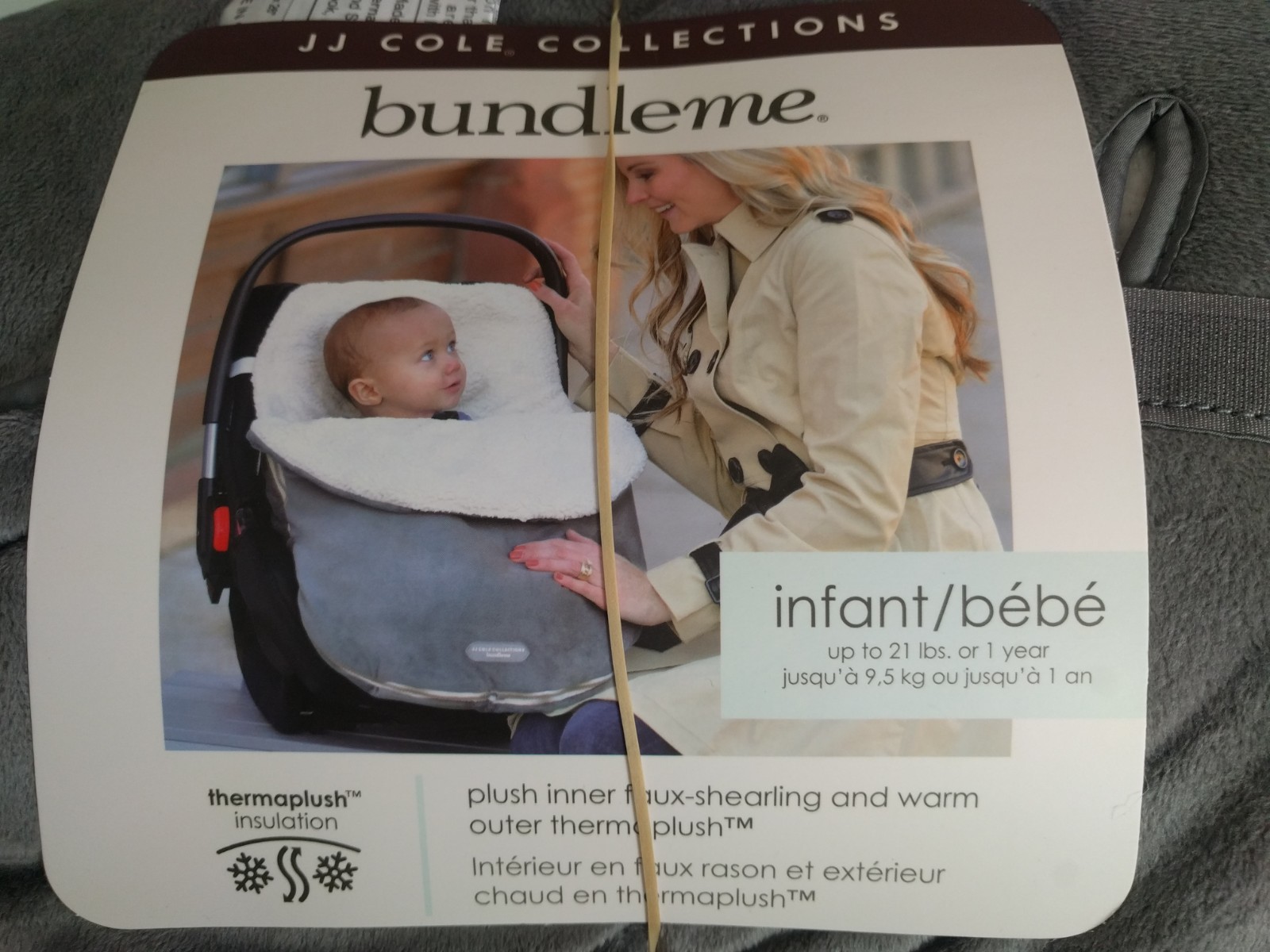 JJ Cole Collections Original Bundle Me New in Light Gray Infant Seat Liner