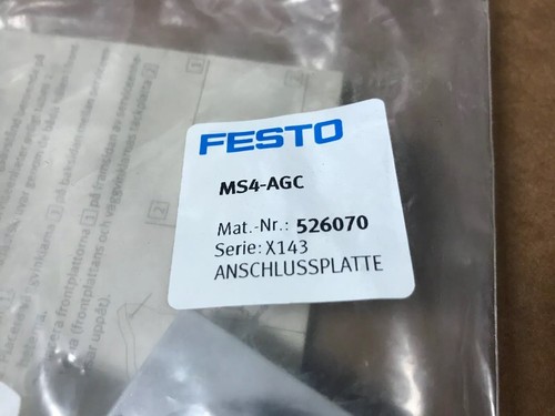 NEW FESTO MS4-AGC CYLINDER SUB BASE SET 3/8” CONNECTION PLATE 526070 Fast Ship
