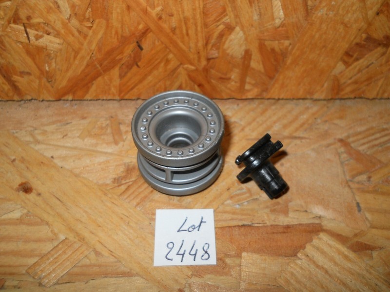 #2448# Playmobil 1 Jante Gris Metalise Avec Fixation