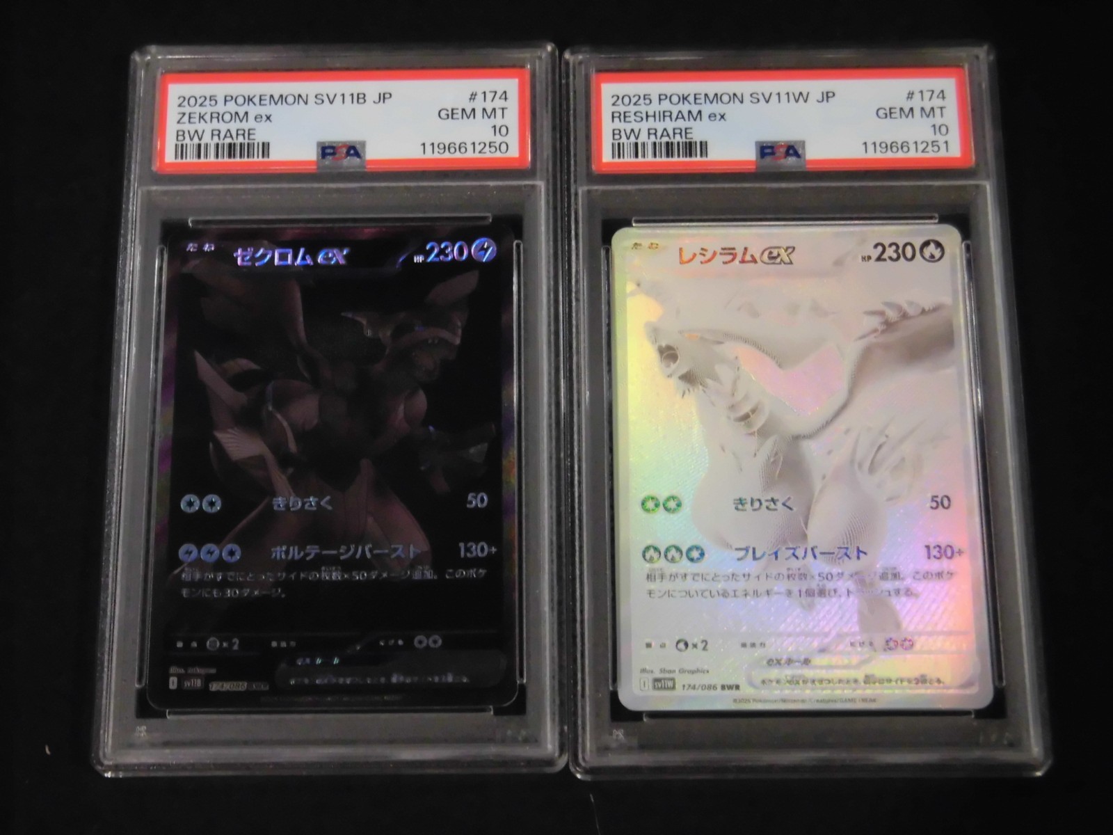 ポケモンカードゲーム RESHIRAM ex/ZEKROM ex BWR PSA10 PSA 10 Pokemon Card Zekrom Reshiram ex BWR SEQ set 174/086