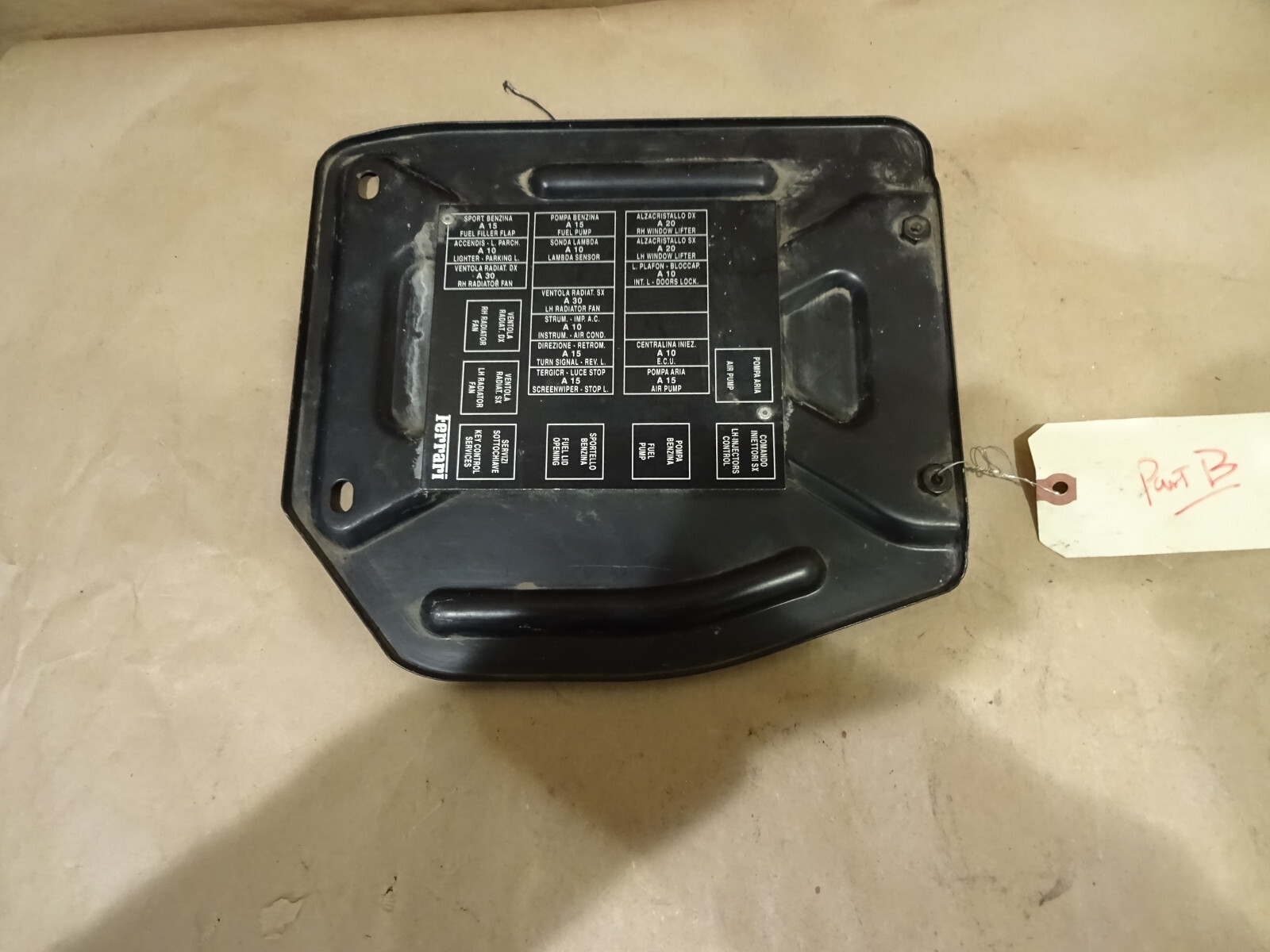 Ferrari 348, 355 Passenger Side Foot Rest Plate / Fuse Box