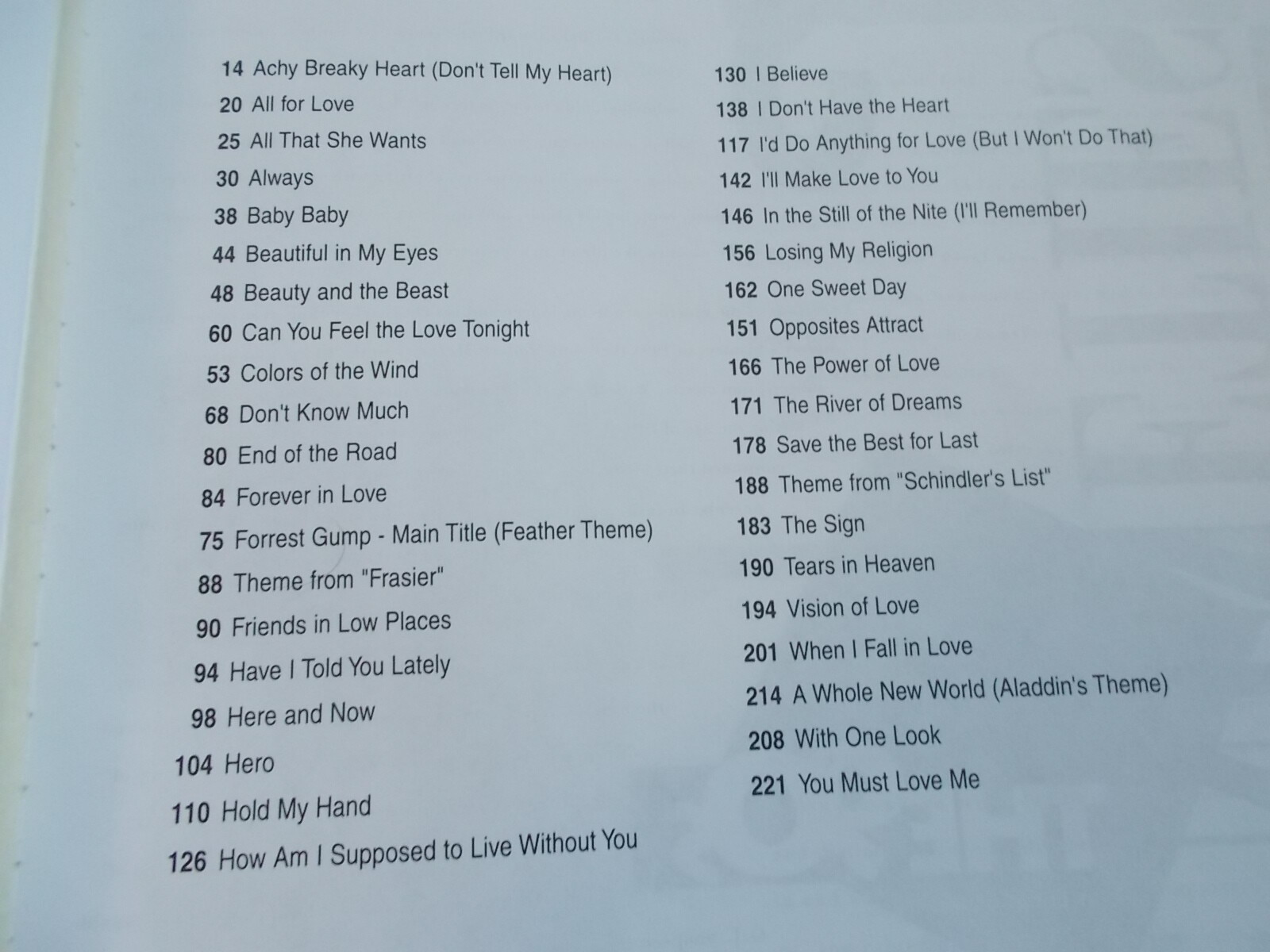 Songs of the 90s Easy Piano Songbook 39 Songs Pop Rock Sheet Music Book