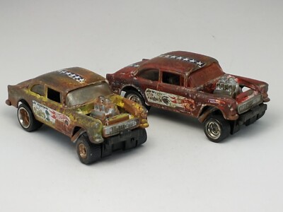 Hot Wheels '55 Chevy Gasser Set SNAKE & MONGOOSE Racing Custom Made Real Riders