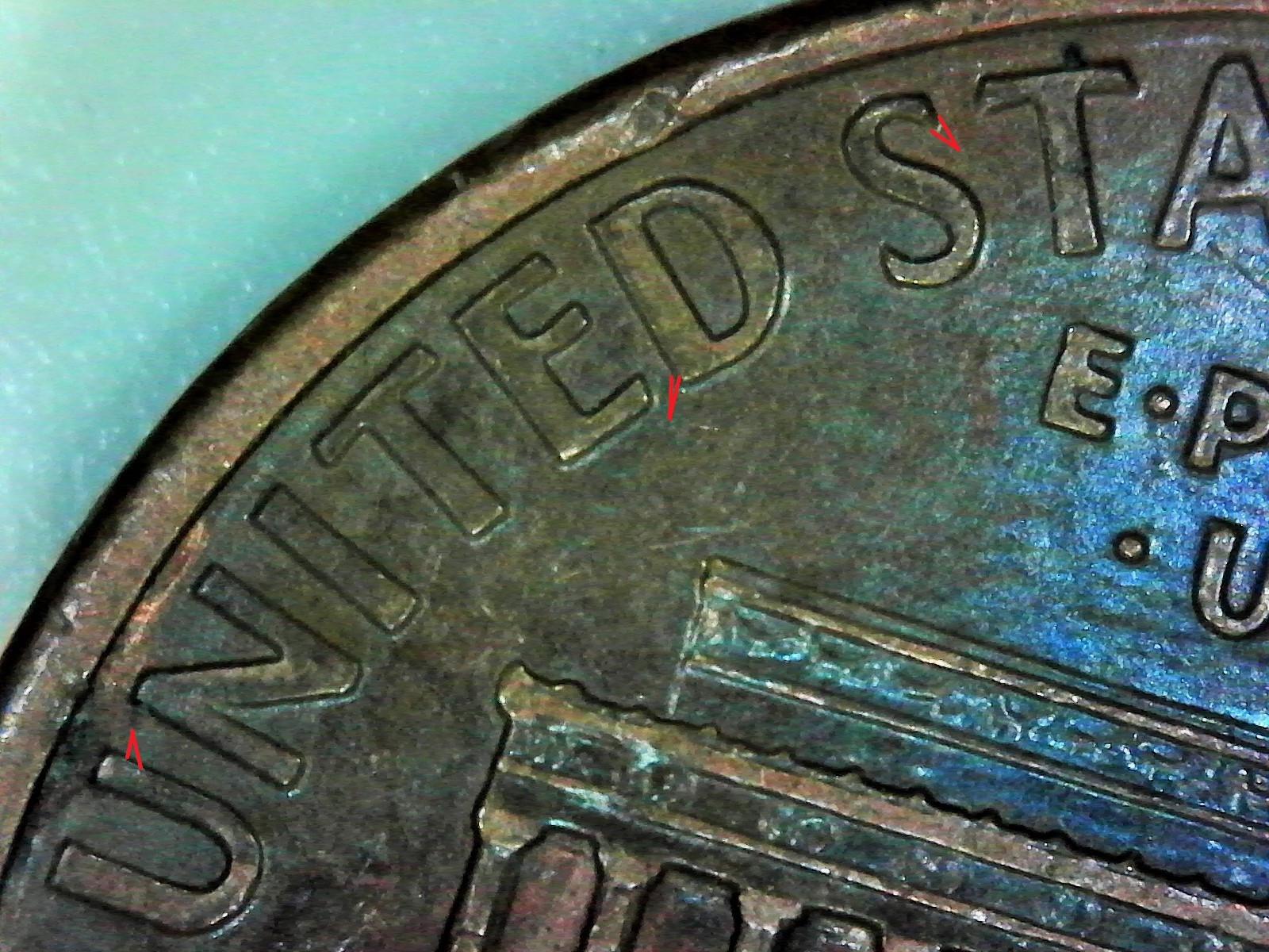 1995 D Penny Double Die Obv & Rev