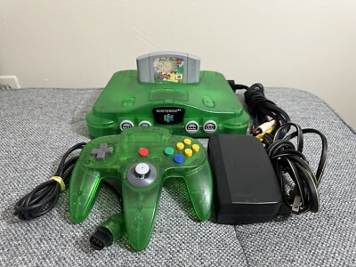 Jungle Green Nintendo 64 Console Bundle - Authentic Controller & Super Mario 6