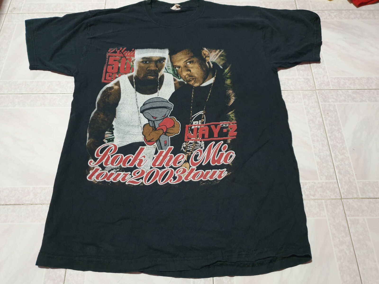 Rare 2003 Jay Z 50 Cent Roc The Mic Tour T Shirt Rare Rap