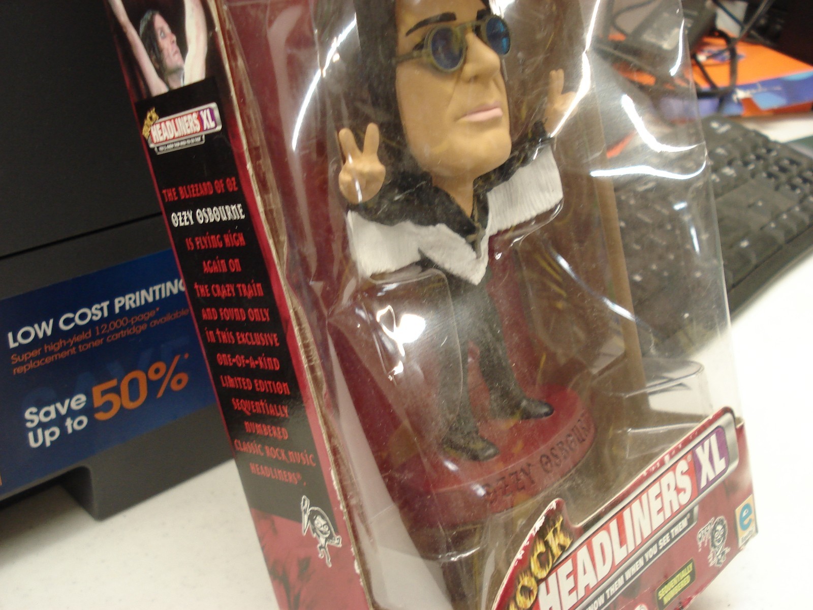 Ozzy Osbourne Rock Headliners XL Figure. NEW, Original Box & Packaging box rough