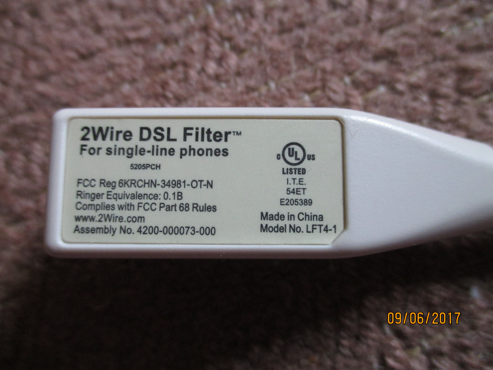 Four 2Wire DSL Telephone Line Filters For Single Line Phones, Tested & Work