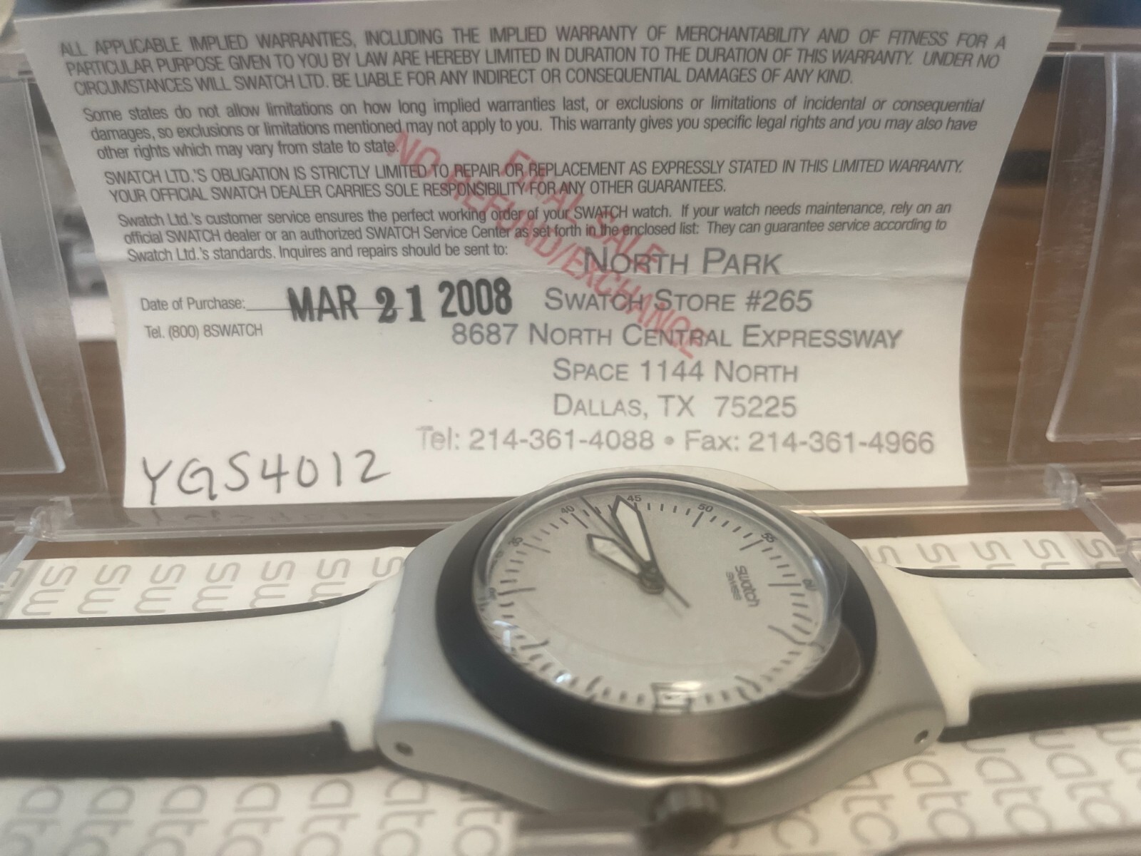 Swatch Vintage IRONY YGS4012スウォッチ007