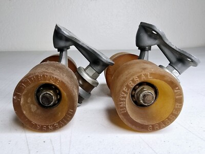Vintage Universal Grabber IV Skateboard Trucks & Wheels Set Eliminator 1980s