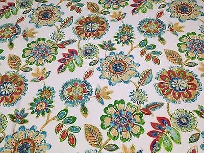 RICHLOOM DAELYN FIESTA RED ABSTRACT FLORAL OUTDOOR INDOOR FABRIC BY YARD 54''W
