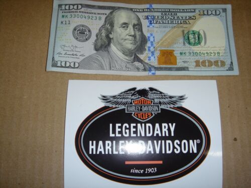 Harley Davidson Legendary Vinyl Window Sticker With Winged Bar and Shield  