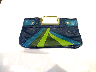 Aldo blue green and olive green clutch purse