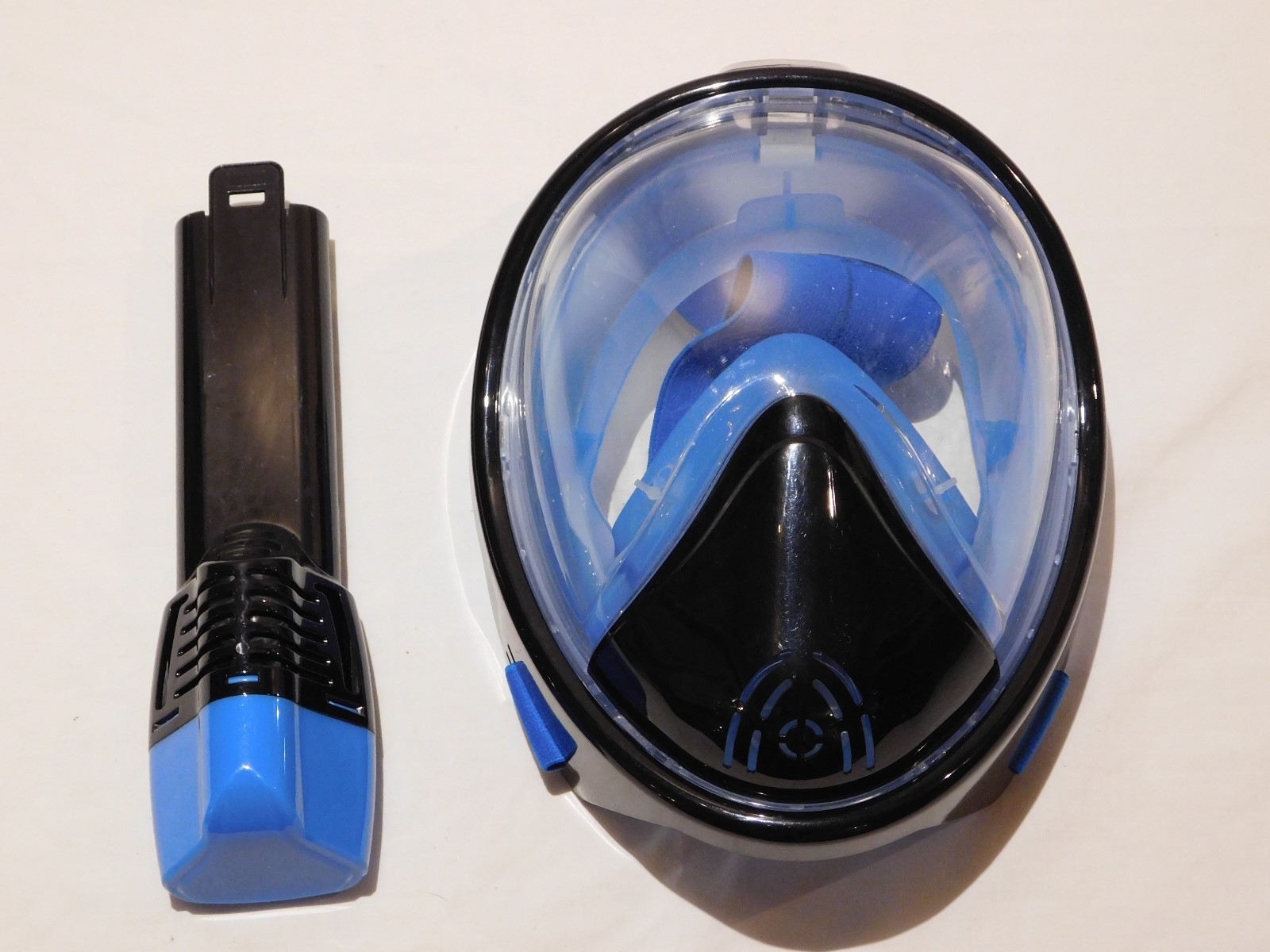 NEW 180° Full Face Snorkel Mask-Panoramic View Anti-Fog Black&Blue