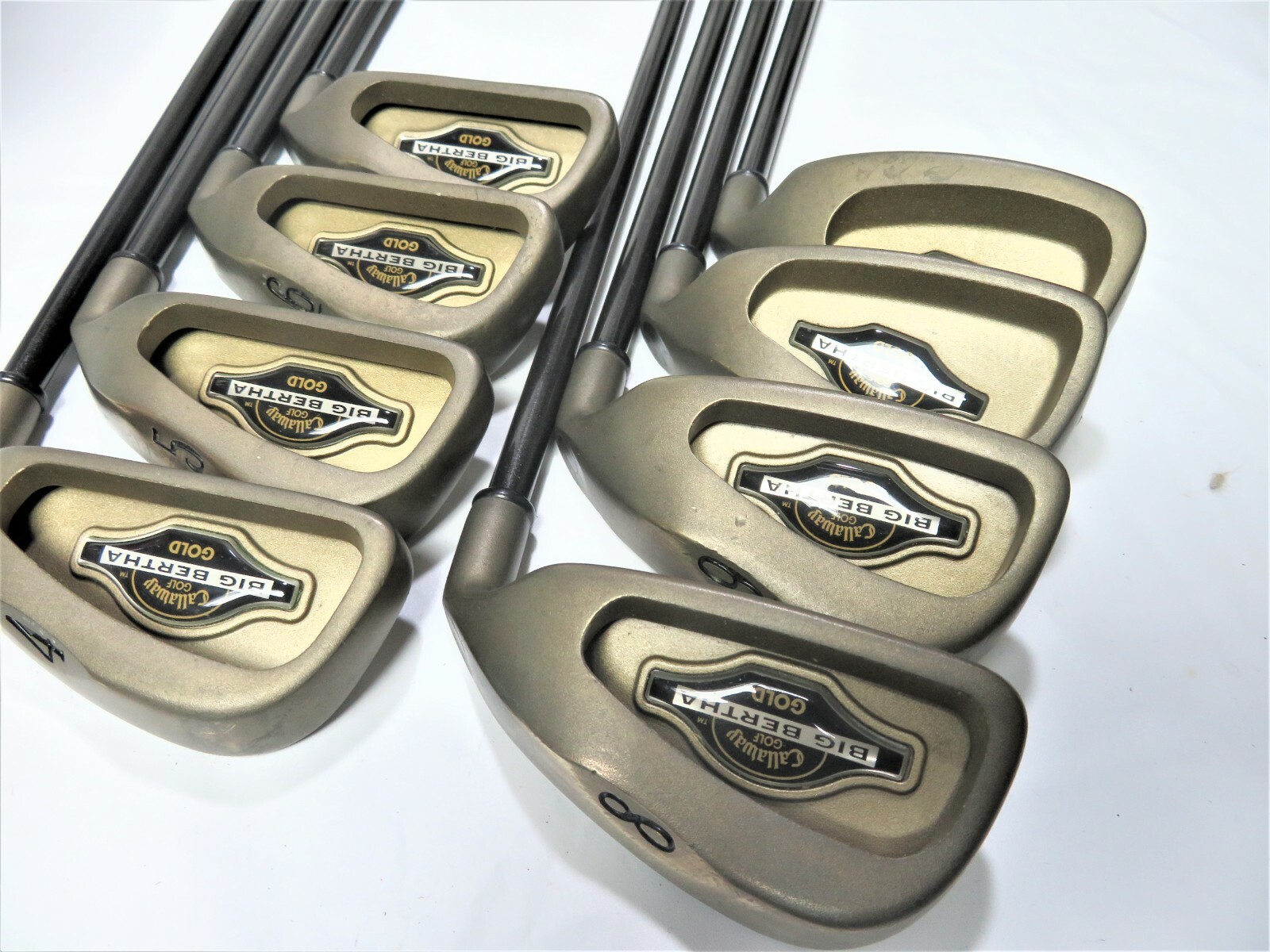Very Nice CALLAWAY BIG BERTHA GOLD 8pc R-FLEX IRONS SET GOLF CLUBS
