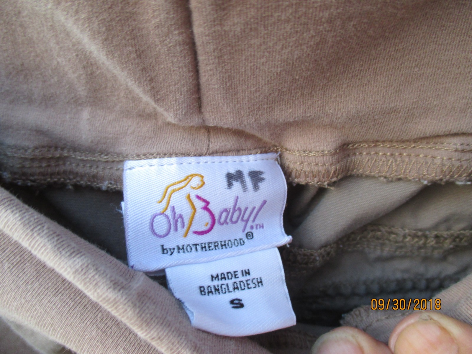 OH BABY maternity Khaki Pants ~ Tan ~ lots of neat pockets casual cropped S