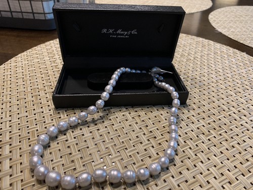 【HYERES LOR】H Edition Moonlight Grey Pearl Necklace (W) Oscar De La Renta Faux Baroque Style Gray Pearl Necklace | eBay