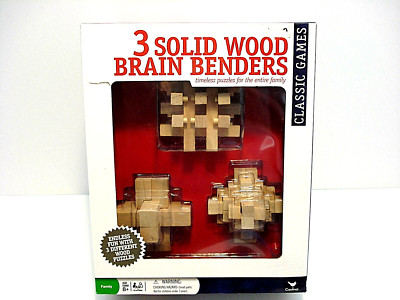 Classic Games 3 Solid Wood Brain Benders
