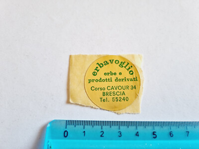 Autocollant Erbavoglio Herbes Brescia Timbre Vintage 80s Original