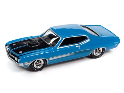 Johnny Lightning New BLUE 1971 Ford Torino Cobra 1/64th Diecast Car by AW MC31A