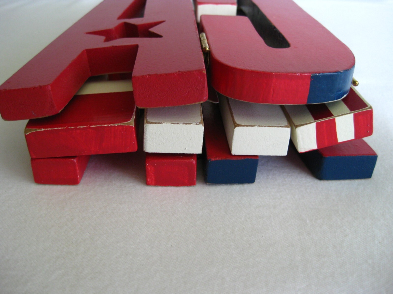 Patriotic Wooden Hinged AMERICA Word Art Sign Plaque Home Decor Uncle Sam