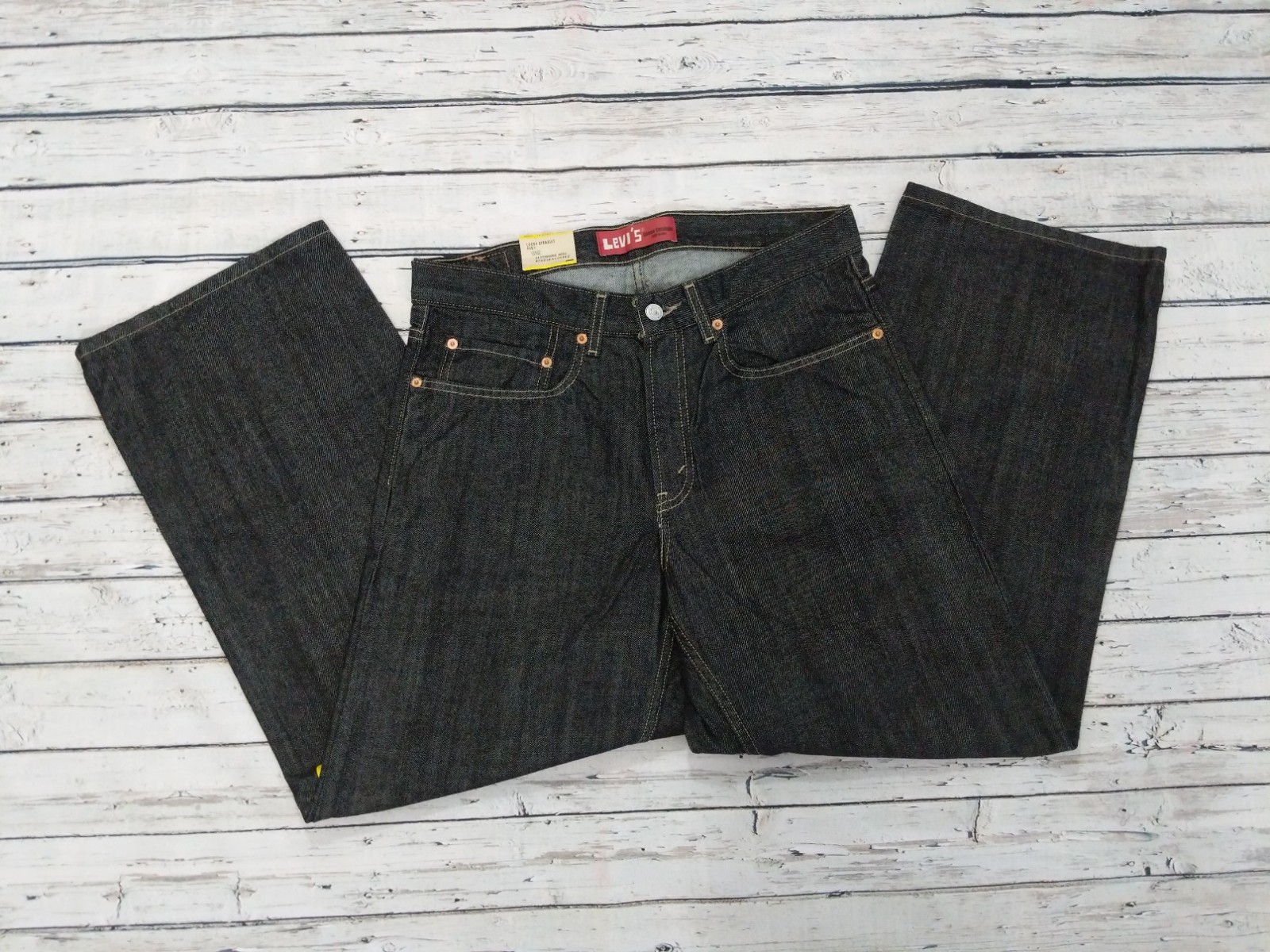 Levi's Jeans Boy's 14 Husky 33 x 28 Black Denim Loose Straight Leg 00's 569
