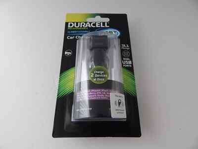 Duracell 3.1 Amp High Performance Dual USB Car Charger New
