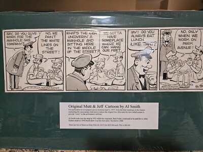 Mutt and Jeff comic Strip Original Art By Al Smith