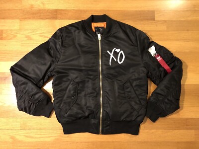 New XL Starboy The Weeknd Alpha Industries Bomber Jacket Authentic XO 2017 Tour
