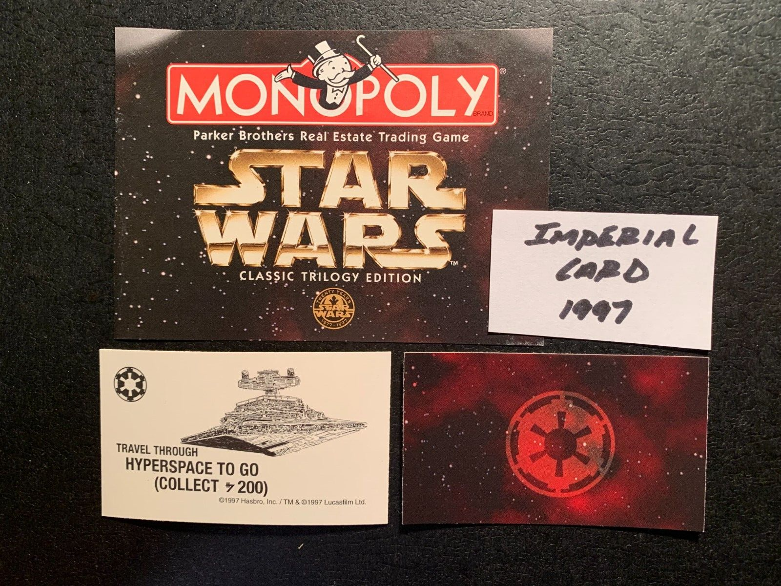 Monopoly Star Wars IMPERIAL CARD Travel Through Hyperspace