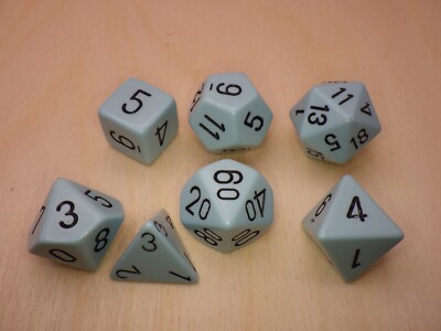 Pastel Blue Chessex 16mm 7 Die Polyhedral Dice Set - Tabletop RPG Games Supply