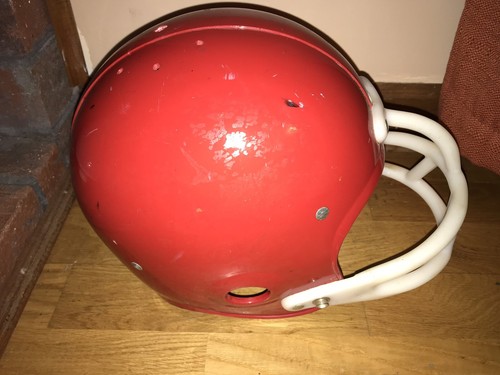 Vintage Football Helmet Red and White Child to Young Adult