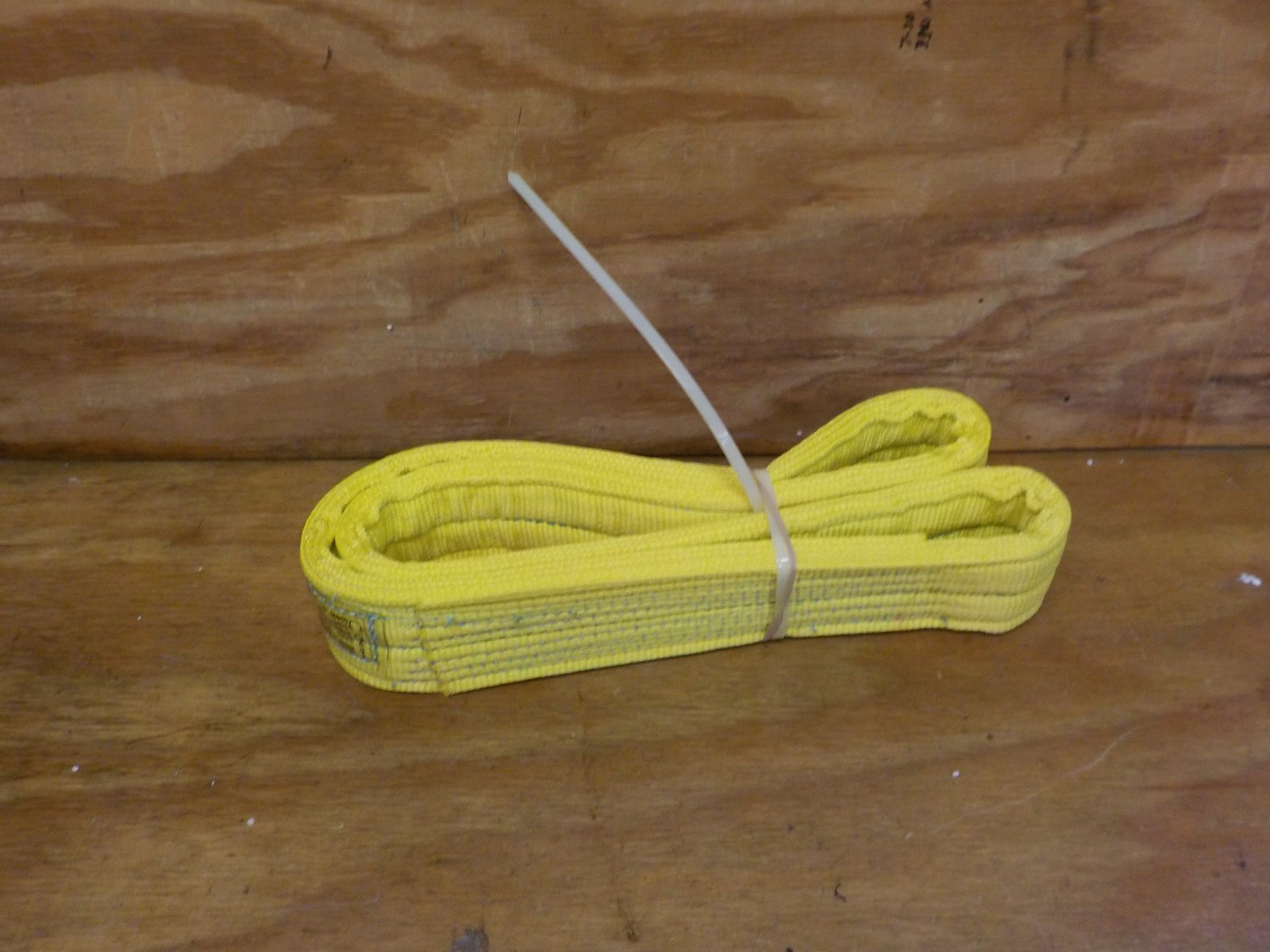 Mazzella EN4-903 Polyester Web Sling, Endless, Yellow, 4 Ply, 3' Length, 3