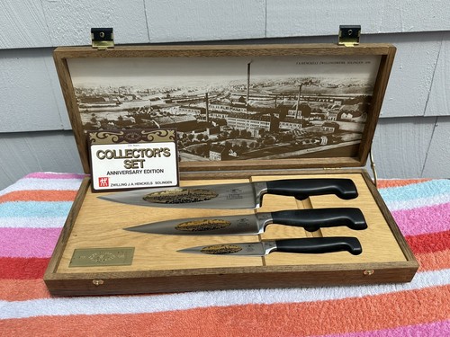J.A. HENCKELS ZWILLING 3 PIECE KNIFE SET VINTAGE 250th Anniversary