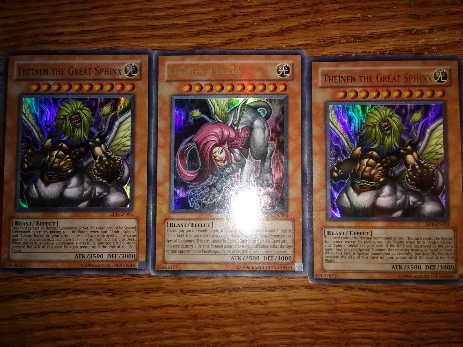 YuGiOH Ultra Set Sphinx Teleia / 2x Theinen the Great +Free Cards