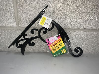 Vigoro 9 in. Black Iron Decorative Plant Bracket - New