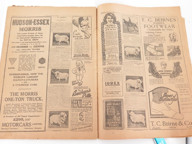 .RARE 1925 “THE BRISBANE COURIER” SPECIAL SHOW (EKKA) EDITION NEWSPAPER.