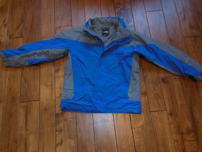 The North Face Boys Large Hyvent Jacket Full Zip Gray and Blue