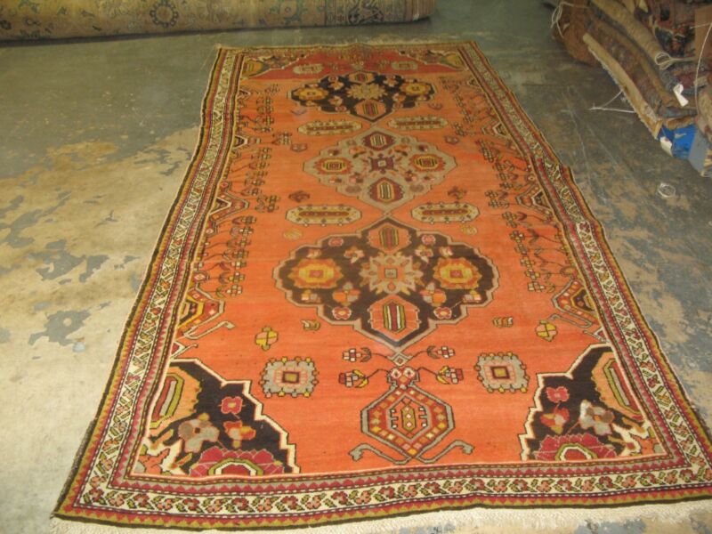 Antique Fine Hand Knotted Wool Caucasian Russian Karabagh Long Rug 4