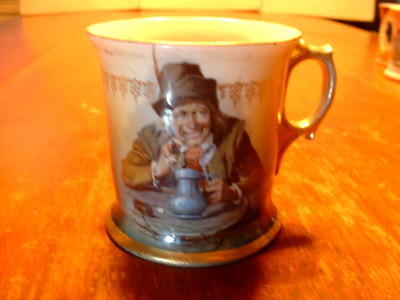Antique Victorian Shaving Mug with Portrait Probably German